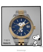 klokker | Timex legacy x peanuts 34 mm armbåndsur i rustfritt stål kvinner B84BR377 tofarget/blått - Image 2