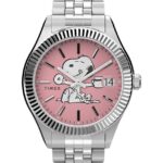 klokker | Timex legacy x peanuts 34 mm armbåndsur i rustfritt stål kvinner B84BR382 sølv-tone/rosa