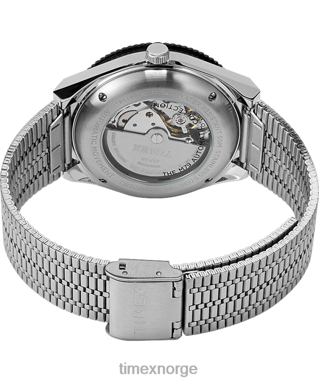 klokker | Timex m79 automatisk 40 mm armbåndsur i rustfritt stål menn B84BR48 rustfritt stål/svart/blått - Image 4