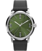 klokker | Timex marlin automatisk 40mm lærremsklokke menn B84BR228 rustfritt stål/svart/grønn