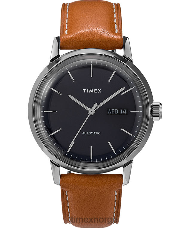 klokker_timex_marlin_automatisk_40mm_laerremsklokke_menn_b84br60_brun_bla.png klokker | Timex marlin automatisk 40mm lærremsklokke menn B84BR60 brun/blå - Image 1