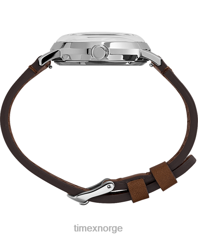 klokker | Timex marlin automatisk california dial 40mm lærremsklokke menn B84BR57 rustfritt stål/brun/naturlig - Image 2