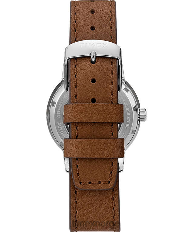klokker | Timex marlin automatisk california dial 40mm lærremsklokke menn B84BR57 rustfritt stål/brun/naturlig - Image 3