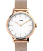 klokker | Timex midtown 36 mm armbåndsur i rustfritt stål kvinner B84BR330 rosa-gull-tone/sølv-tone