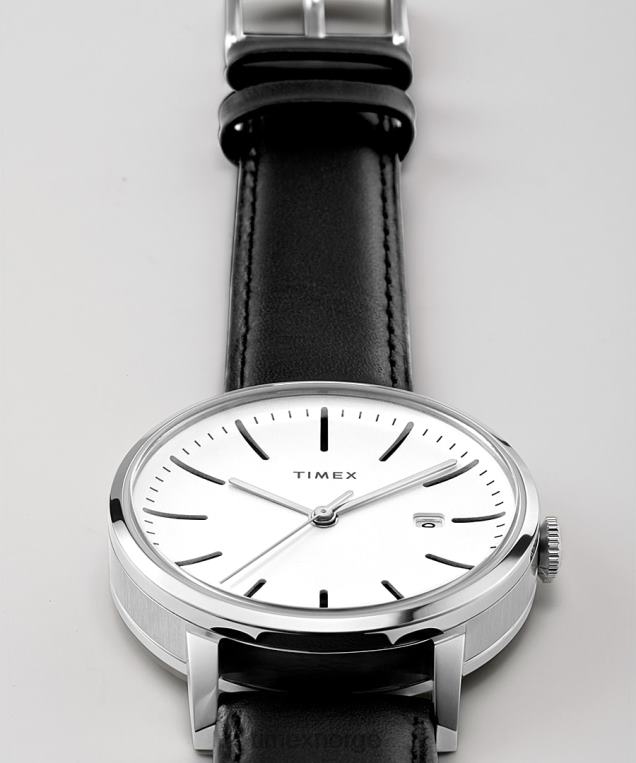 klokker | Timex midtown 38 mm armbåndsur i rustfritt stål menn B84BR140 rustfritt stål/svart/hvit - Image 2