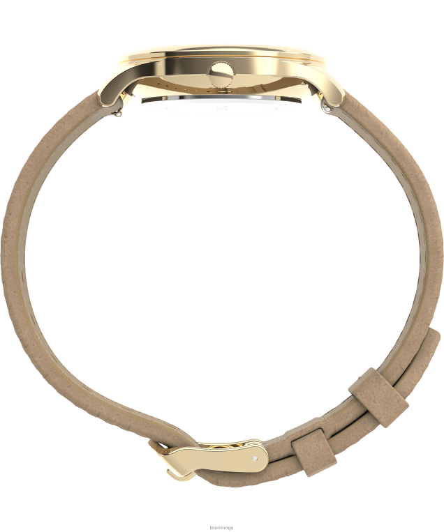 klokker | Timex moderne kjole 32mm lærreim klokke kvinner B84BR386 gull-tone/tan/hvit - Image 2