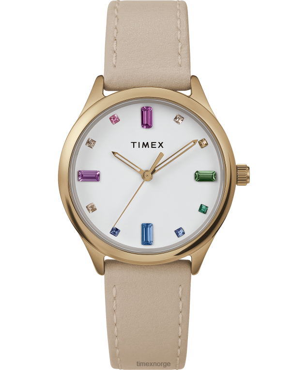 klokker_timex_moderne_kjole_32mm_laerreim_klokke_kvinner_b84br386_gull_tone_tan_hvit.png klokker | Timex moderne kjole 32mm lærreim klokke kvinner B84BR386 gull-tone/tan/hvit - Image 1