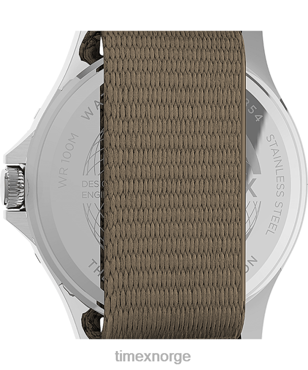 klokker | Timex navi xl 41mm stoffremsklokke menn B84BR123 rustfritt stål/brun/svart - Image 4