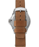 klokker | Timex navi xl automatisk 41mm lærremsklokke menn B84BR10 rustfritt stål/brun/grønn - Image 3
