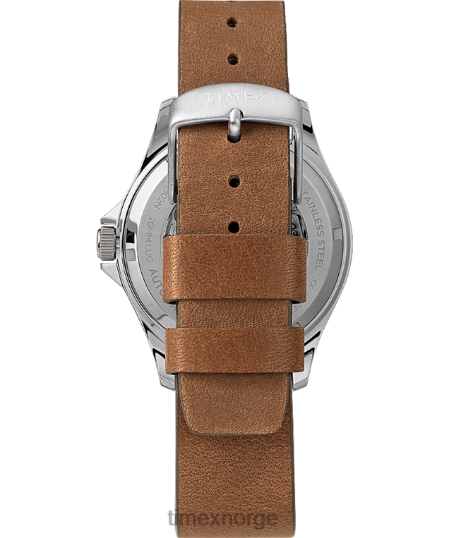 klokker | Timex navi xl automatisk 41mm lærremsklokke menn B84BR10 rustfritt stål/brun/grønn - Image 3