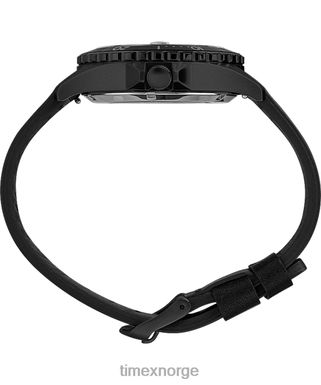 klokker | Timex navi xl automatisk 41mm lærremsklokke menn B84BR35 rustfritt stål/svart - Image 2