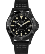 klokker | Timex navi xl automatisk 41mm lærremsklokke menn B84BR35 rustfritt stål/svart