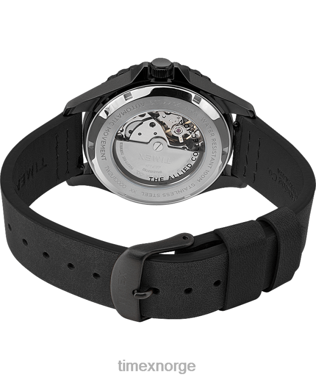 klokker | Timex navi xl automatisk 41mm lærremsklokke menn B84BR35 rustfritt stål/svart - Image 4