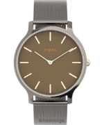 klokker | Timex overskridende 38 mm båndklokke i rustfritt stål mesh kvinner B84BR355 gunmetall/svart
