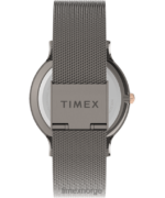 klokker | Timex overskridende 38 mm båndklokke i rustfritt stål mesh kvinner B84BR355 gunmetall/svart - Image 3