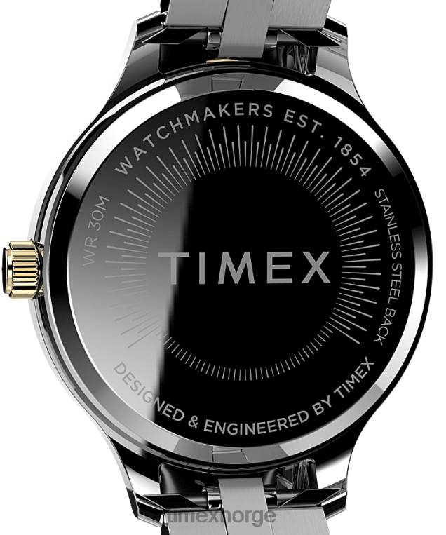 klokker | Timex peyton 36 mm armbåndsur i rustfritt stål kvinner B84BR358 sølv-tone/to-tone - Image 4