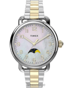 klokker | Timex standard 34 mm armbåndsur i rustfritt stål kvinner B84BR374 sølv-tone/to-tone/perlemor
