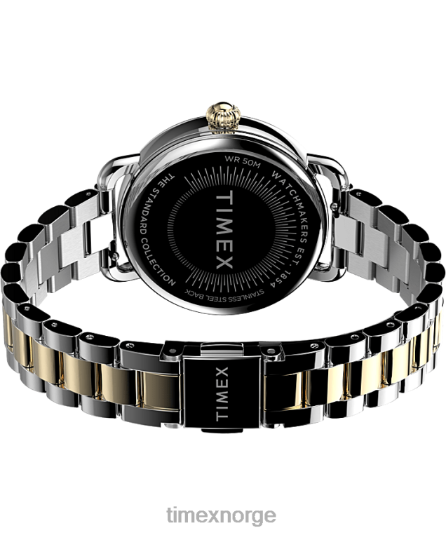 klokker | Timex standard 34 mm armbåndsur i rustfritt stål kvinner B84BR374 sølv-tone/to-tone/perlemor - Image 5