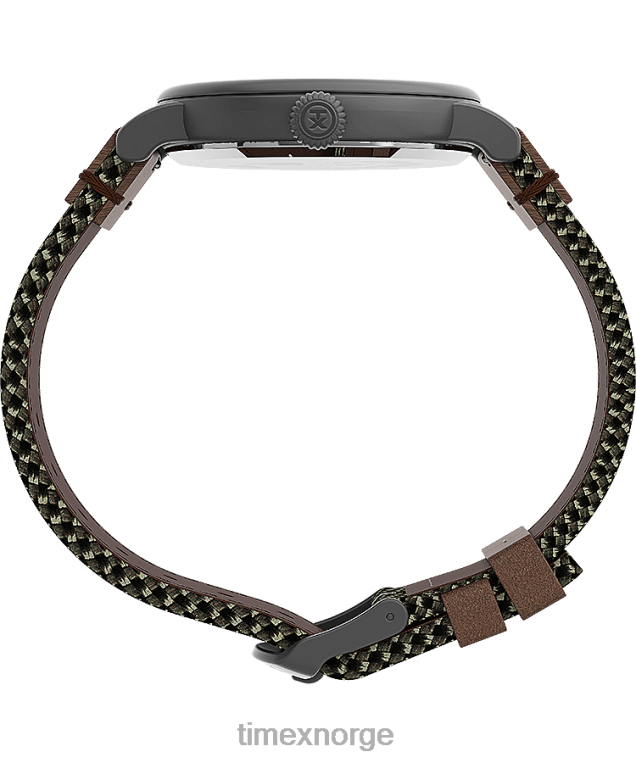 klokker | Timex standard 40 mm klokke i stoff og lærreim menn B84BR199 gunmetall/grønn - Image 2