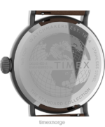 klokker | Timex standard 40 mm klokke i stoff og lærreim menn B84BR199 gunmetall/grønn - Image 4