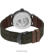 klokker | Timex standard 40 mm klokke i stoff og lærreim menn B84BR199 gunmetall/grønn - Image 5