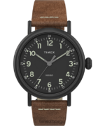 klokker | Timex standard 40 mm lærremsklokke menn B84BR202 svart brun