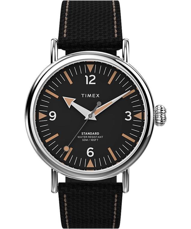 klokker_timex_standard_40_mm_stoffremsklokke_menn_b84br217_solv_tone_svart.jpg klokker | Timex standard 40 mm stoffremsklokke menn B84BR217 sølv-tone/svart - Image 1