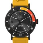 klokker | Timex standard dykker 43 mm miljøvennlig klokke i harpiksrem menn B84BR105 sølv-tone/gul/svart/annet