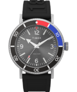klokker | Timex standard dykker 43 mm miljøvennlig klokke i harpiksrem menn B84BR99 sølv-tone/sort/annet