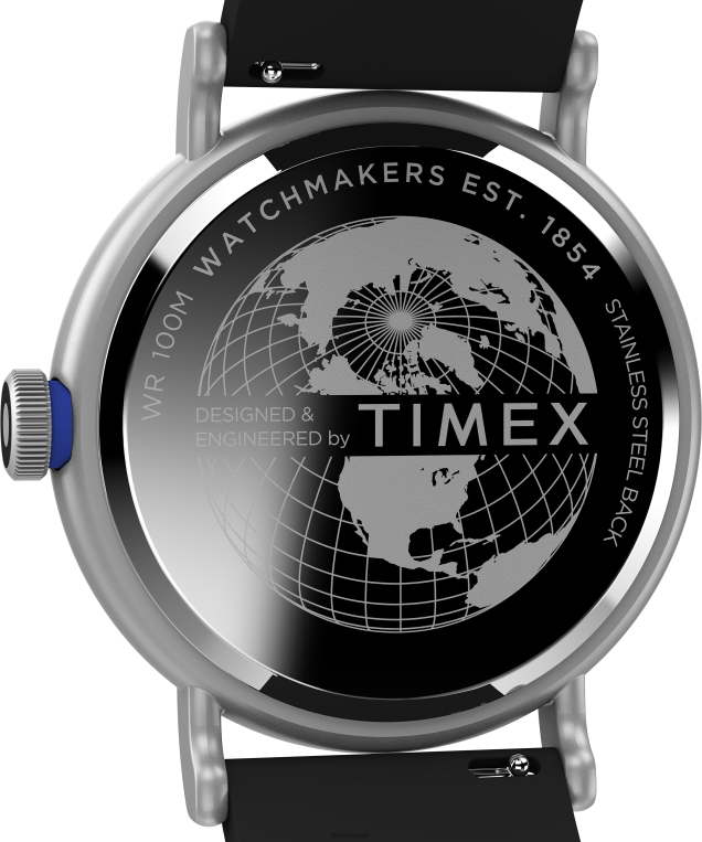 klokker | Timex standard dykker 43 mm miljøvennlig klokke i harpiksrem menn B84BR99 sølv-tone/sort/annet - Image 4
