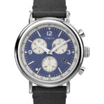 klokker | Timex standard kronograf 41 mm miljøvennlig klokke i lærreim menn B84BR98 sølv-tone/svart/blå