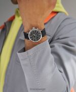 klokker | Timex standard kronograf 41 mm stoffremsklokke menn B84BR196 sølv-tone/svart - Image 4