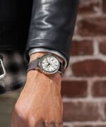 klokker | Timex standard kronograf 41 mm stoffremsklokke menn B84BR95 sølv-tone/brun/krem - Image 2