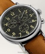 klokker | Timex standard kronograf 41mm lærremsklokke menn B84BR101 sølv-tone/brun/grønn - Image 2