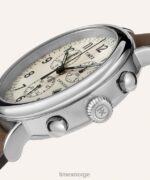 klokker | Timex standard kronograf 41mm lærremsklokke menn B84BR97 sølv-tone/brun/krem - Image 2