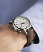 klokker | Timex standard kronograf 41mm lærremsklokke menn B84BR97 sølv-tone/brun/krem - Image 3