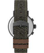 klokker | Timex standard kronograf 41mm stoff og lærreim klokke menn B84BR96 gunmetall/grønn - Image 3
