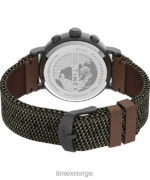 klokker | Timex standard kronograf 41mm stoff og lærreim klokke menn B84BR96 gunmetall/grønn - Image 5