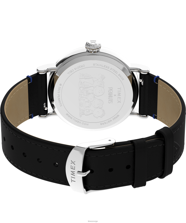 klokker | Timex standard x peanøtter med snoopy graduation 40 mm lærremsklokke menn B84BR208 sølv-tone/svart/blå - Image 5