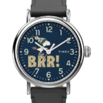 klokker | Timex standard x peanøtter med snoopy vinterklokke med 40 mm lærreim menn B84BR197 sølv-tone/brun/blå