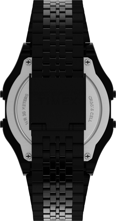 klokker | Timex t80 34mm armbåndsur i rustfritt stål menn B84BR157 svart - Image 3