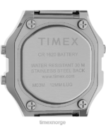 klokker | Timex t80 mini 27mm rustfritt stål ekspansjonsbåndklokke kvinner B84BR346 sølvfarget/rustfritt stål - Image 4
