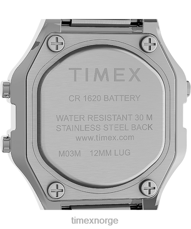 klokker | Timex t80 mini 27mm rustfritt stål ekspansjonsbåndklokke kvinner B84BR346 sølvfarget/rustfritt stål - Image 4