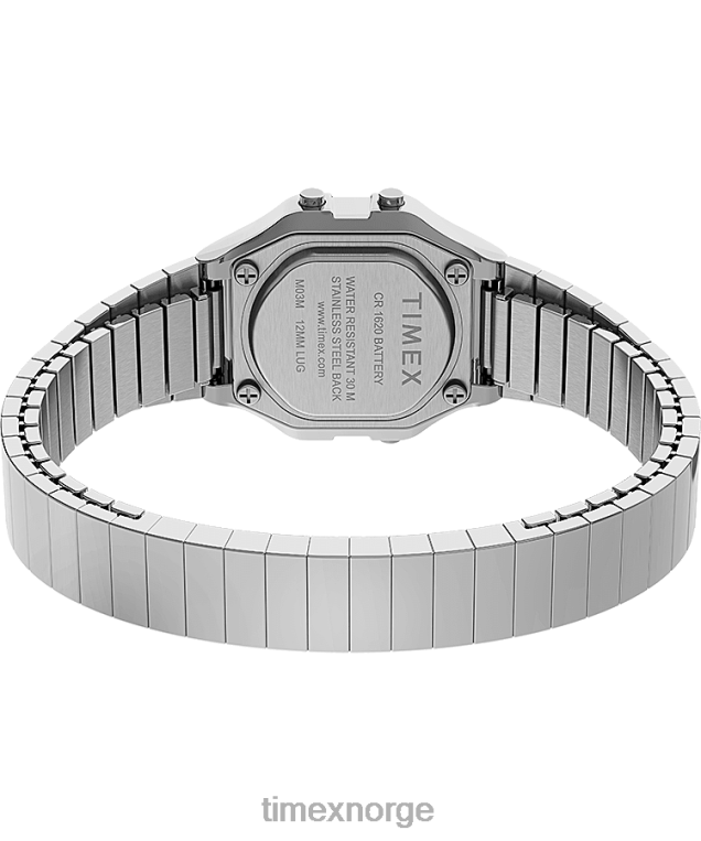 klokker | Timex t80 mini 27mm rustfritt stål ekspansjonsbåndklokke kvinner B84BR346 sølvfarget/rustfritt stål - Image 5