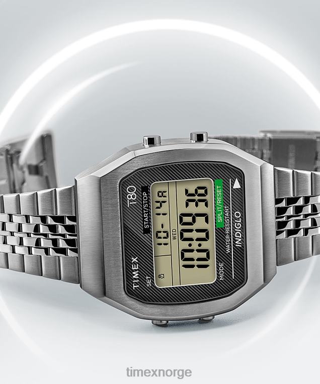 klokker | Timex t80 stål 36 mm armbåndsur i rustfritt stål menn B84BR154 rustfritt stål - Image 2