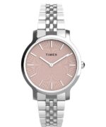 klokker | Timex transcendere 34 mm armbåndsur i rustfritt stål kvinner B84BR322 sølv-tone/rustfritt-stål/rosa