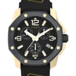 klokker | Timex ufc icon kronograf 45 mm silikonremsklokke menn B84BR107 gull-tone/svart