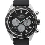 klokker | Timex waterbury chronograph 41mm lærremsklokke menn B84BR91 rustfritt stål/svart/blått