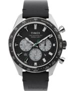 klokker | Timex waterbury chronograph 41mm lærremsklokke menn B84BR91 rustfritt stål/svart/blått