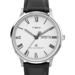 klokker | Timex waterbury classic day/date 40mm lærremsklokke menn B84BR229 rustfritt stål/svart/hvit